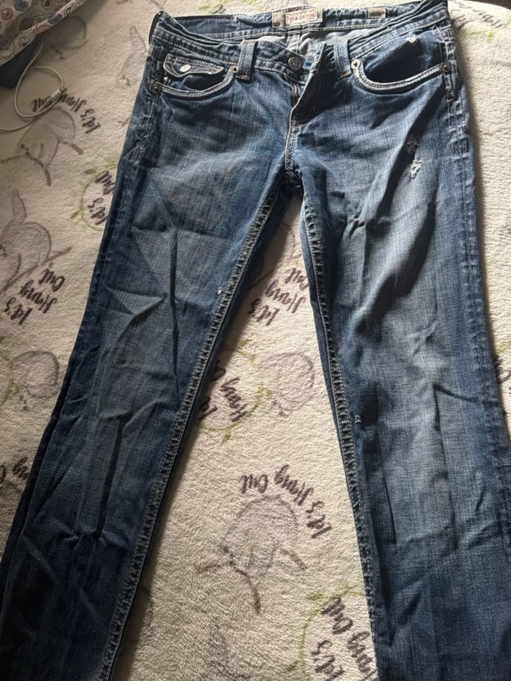 Dark Wash Slim Straight Jeans - Blue